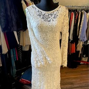 Boho Cotton LACE dress by Velvet of Graham and Spencer lining S NWT!